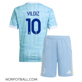 Billige Fotballdrakt Juventus Kenan Yildiz #10 Replika Bortedraktsett Barn 2025-26 Kortermet (med bukser)